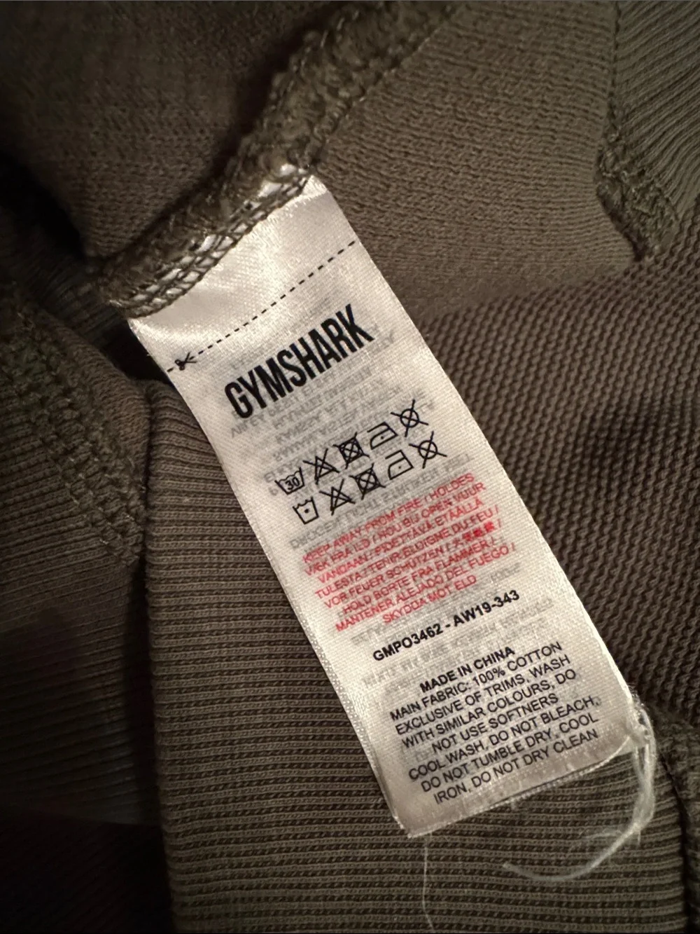 Gymshark men Olive Crewneck Sweatshirt with White Logo